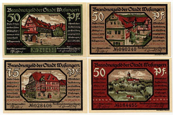 ВАССУНГЕН 3х50 И 75 ПФЕННИГОВ РАЗВАЛИНЫ бумага UNC (пресс) 70-2811