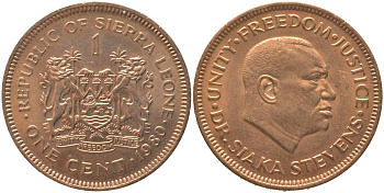 Сьерра-Леоне 1 цент 1980 KM 32 бронза UNC 73-1033