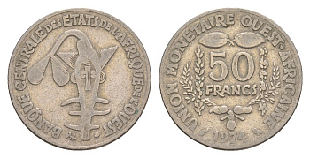 Западная Африка (BCEAO) 50 франков 1974 KM 6 медно-никель 4655-822