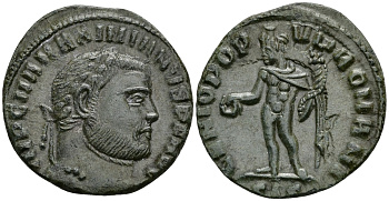 Римская Империя 1/4 нуммия 305 Максимиан Геркулий GENIO POPVLI ROMANI Сисция Good Very fine RIC 146 бронза 1073-3-3-6