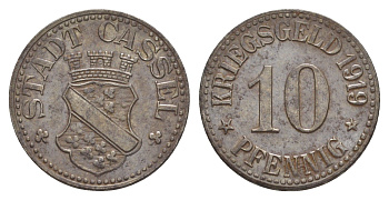 Кассель 10 пфеннигов 1919 Funck 78.5, Men05 4315.1, Men18 5479.1 железо 4637-1133