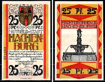 Хахенбург (Пруссия, Гессен-Нассау) 25 пфеннигов 1921 7556-73-2-2