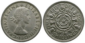 Великобритания 2 шиллинга (флорин) 1962 Елизавета II (1952-2022) KM 906, Spink 4146 медно-никель 4382-412