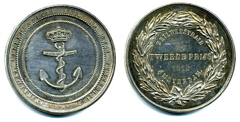 Голландия медаль 1918 приз королевского флота, серебро 00-00