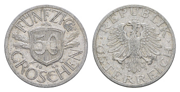 Австрия 50 грошей 1946 KM 2870 алюминий 4147-1235