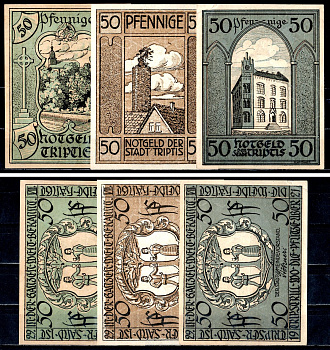 Триптис (Тюрингия) набор из 3 нотгельдов 1921 7554-2-1-1