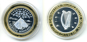 Ирландия 10 евро 2008 Европейское культурное наследие, монастырь на острове Скеллиг-Майкл KM 54 серебро PROOF 05-042-14