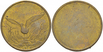 ЕВРОПА ЖЕТОН ND ПТИЦА желтый металл 4544-1041