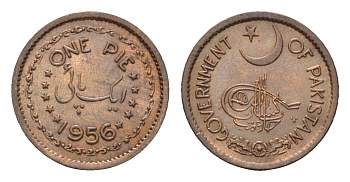 Пакистан 1 пай 1956 KM 11 бронза UNC 4387-254