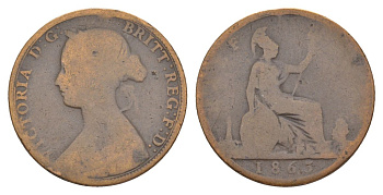 Великобритания 1/2 пенни 1863 Виктория (1837-1901) KM 748, Spink 3956 бронза 51-3547