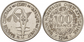 Западная Африка (BCEAO) 100 франков 2002 KM 4 никель 4548-312