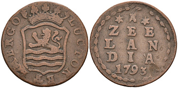 Зеландия (Zeeland), Нидерланды 1 дуит 1793 KM 105 медь 4577-154