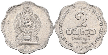 Шри-Ланка 2 цента 1978 KM 138 алюминий 176-752
