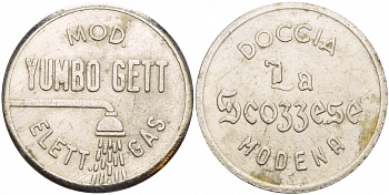 ИТАЛИЯ ЖЕТОН ND ГОРОД МОДЕНА,ПЛЯЖНЫЙ ЖЕТОН ДЛЯ ДУША белый металл 4544-751