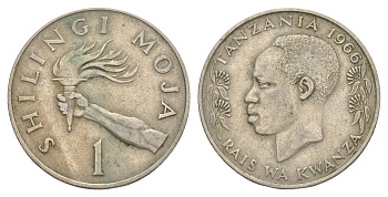 Танзания 1 шиллинг 1966 KM 4 медно-никель 4641-942