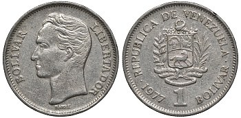 Венесуэла 1 боливар 1977 Симон Боливар KM 52 никель 4579-723