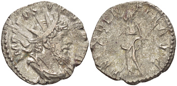 Римская Империя (императоры в Галлии) антониниан 260 - 269 Постум. IMP C POSTVMVS P F AVG / PROVIDENTIA AVG, Провиденция, держащая скипетр и сферу, Колония Агриппины, Very fine RIC 323 биллон 1073-13-45