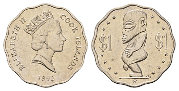 Острова Кука 1 доллар 1992 KM 37 медно-никель UNC 4671-353