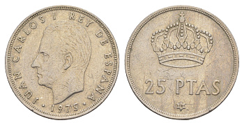 Испания 25 песет 1975 (78) Хуан Карлос I (1975-2014) KM 808 медно-никель 4650-451