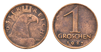 Австрия 1 грош 1927 KM 2836 бронза 72-1027