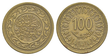 Тунис 100 миллимов 1960 KM 309 латунь 4605-1224