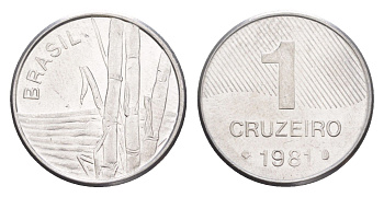 Бразилия 1 крузейро 1981 KM 590 нержавеющая сталь UNC 4644-512