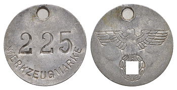 Германия жетон рабочего с его номером ND алюминий 1528-632