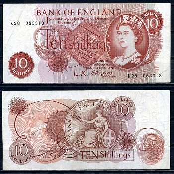 Великобритания 10 шиллингов ND (1960-1970) Pick 373 a бумага 8622-21-3-1