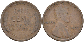 США 1 ЦЕНТ 1920 ЛИНКОЛЬН KM 132 бронза 187-1129