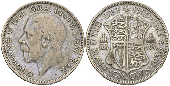 Великобритания 1/2 кроны 1936 Георг V (1910-1936) KM 835, Spink 4037 серебро 4131-121