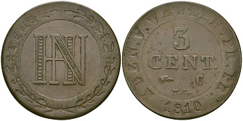 Вестфалия 3 сантима 1810 С KM 23 медь 65-753