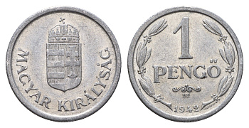 Венгрия 1 пенге 1942 KM 521 алюминий 87-1125