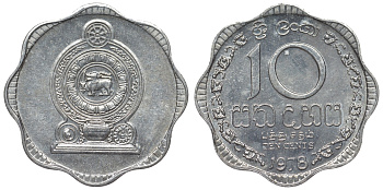 Шри-Ланка 10 центов 1978 KM 140 a алюминий 4118-947