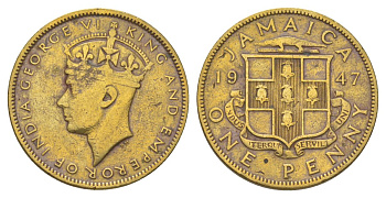 Ямайка 1 пенни 1947 KM 32 никель латунь 4628-546