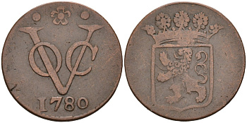 Нидерландская Восточная Индия, Голландия (Holland) 1 дуит 1780 KM 70 медь 4575-821