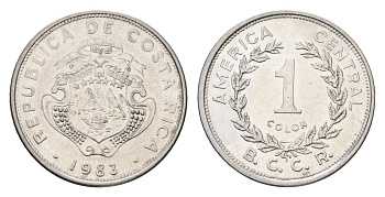 Коста-Рика 1 колон 1983 KM 210 нержавеющая сталь aUNC 4664-747