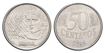 Бразилия 50 сентаво 1994 KM 635 нержавеющая сталь 4648-1213