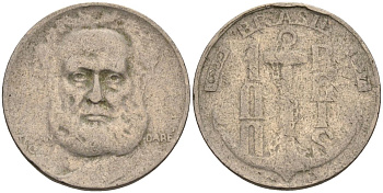 Бразилия 100 рейс 1937 Маркиз Тамандаре KM 536 медно-никель 4115-559