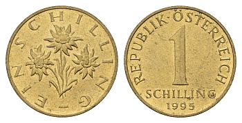 Австрия 1 шиллинг 1995 KM 2886 алюминиевая бронза 3856-141
