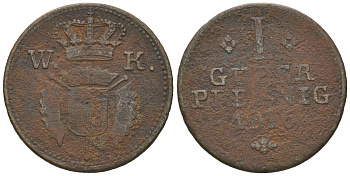 Шаумбург-Гессен 1 пфенниг 1816 KM 40 медь 4623-323