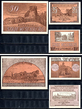 Везенберг в Мекленбурге (Мекленбург-Стрелиц) набор из 3 нотгельдов 1921 2193-51-3-2