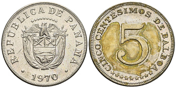 Панама 5 сентесимо 1970  KM 23.2 медно-никель    85-622