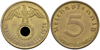 Германия 5 рейхспфеннигов 1938 A KM 91, J. 363 алюминиевая бронза 4567-1041