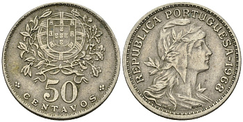 Португалия 50 сентаво 1968 KM 577 медно-никель 4148-344