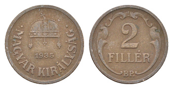 Венгрия 2 филлера 1935 BP KM 506 бронза 4665-446