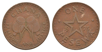 Гана 1 песева 1975 KM 13 бронза 4642-126