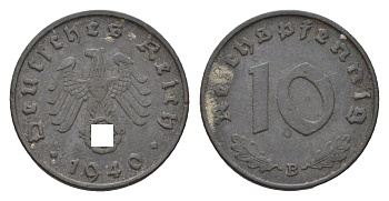 Германия 10 рейхспфеннигов 1940 B KM 101, J. 371 цинк 4685-1138