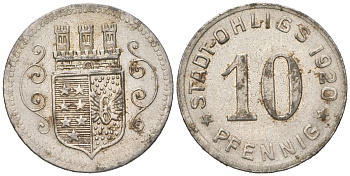 Олигс 10 пфеннигов 1920  Funck 404.4, Men18 24920.2 железо  UNC   39-625