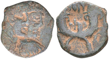 НАБАТЕЙСКОЕ ЦАРСТВО АЕ 20 - 40 АРЕТА IV, ДВОЙНОЙ ПОРТРЕТ ЦАРЯ АРЕТЫ И ЦАРИЦЫ ШАКИЛАТ / ДВА РОГА ИЗОБИЛИЯ, ПЕТРА Meshorer, Nabataea 114 медь 1073-19-12