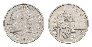 Испания 1 песета 1997 KM 832 алюминий 4649-656